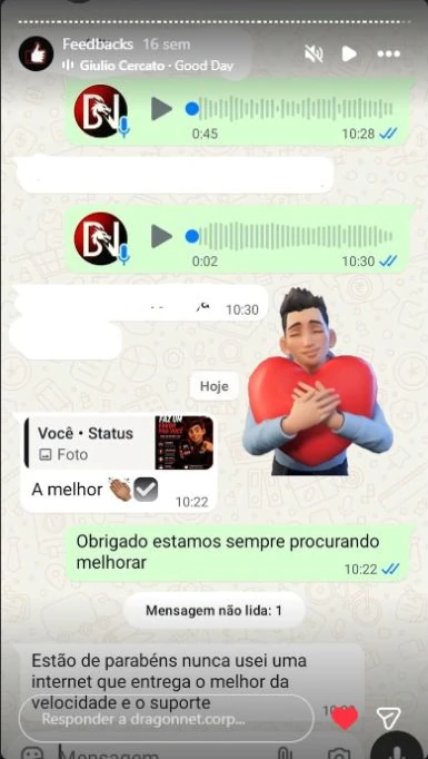 Cliente elogia a velocidade e o suporte da DragonNet