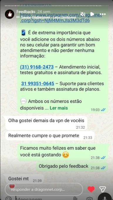 Cliente diz que a VPN DragonNet cumpre o que promete