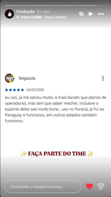 Avaliação recente de cinco estrelas da DragonNet
